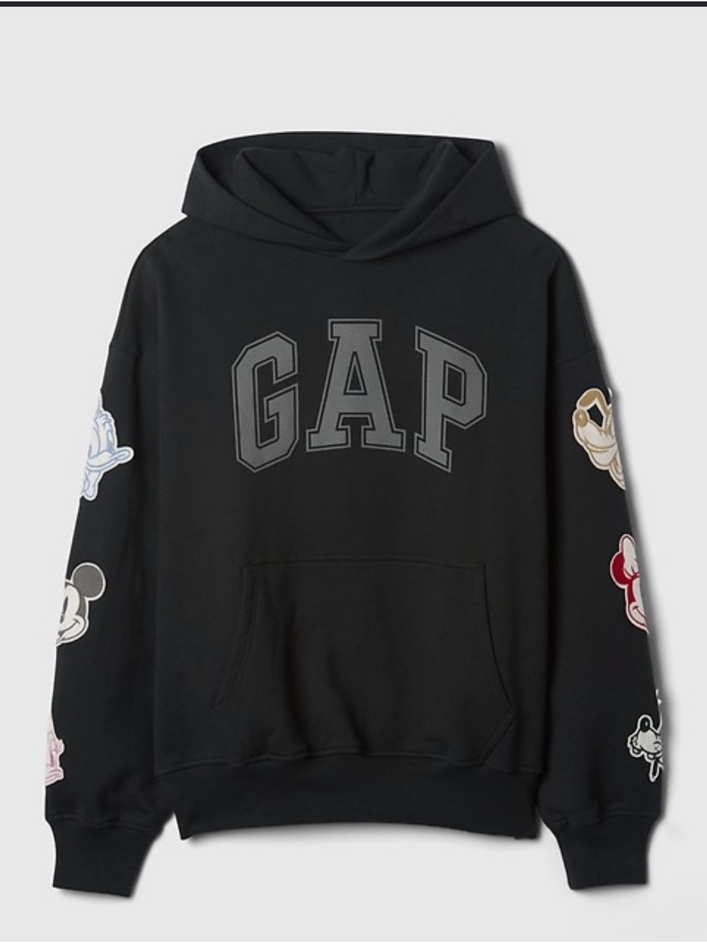 GAP Black Hoodie with Colorful Disney Patch Details